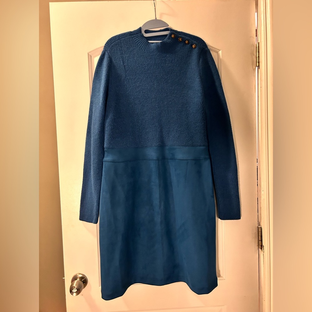 Ann Taylor Faux Suede Sweater Dress Size 12 NWT